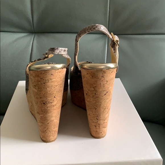 Jimmy Choo™  Prova Snake-print Slingback Wedges - Picture 4 of 10